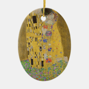 Ornamento De Cerâmica Gustavo Klimt "o beijo "