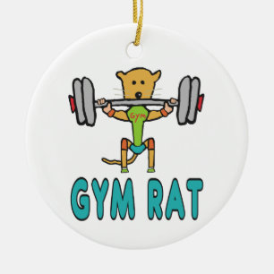 Ornamento De Cerâmica Gym Rat