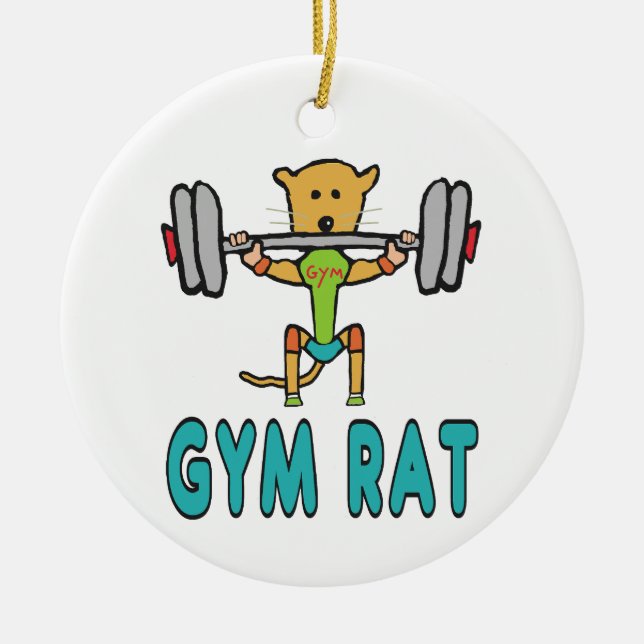 Ornamento De Cerâmica Gym Rat (Frente)