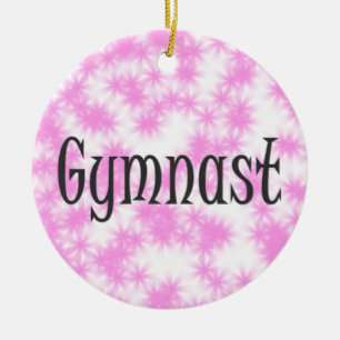 Ornamento De Cerâmica Gymnast Pink e White