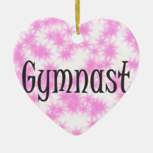 Ornamento De Cerâmica Gymnast Pink e White