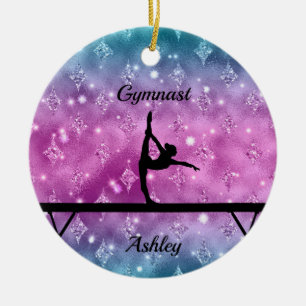Ornamento De Cerâmica Gymnastics Beam Glam