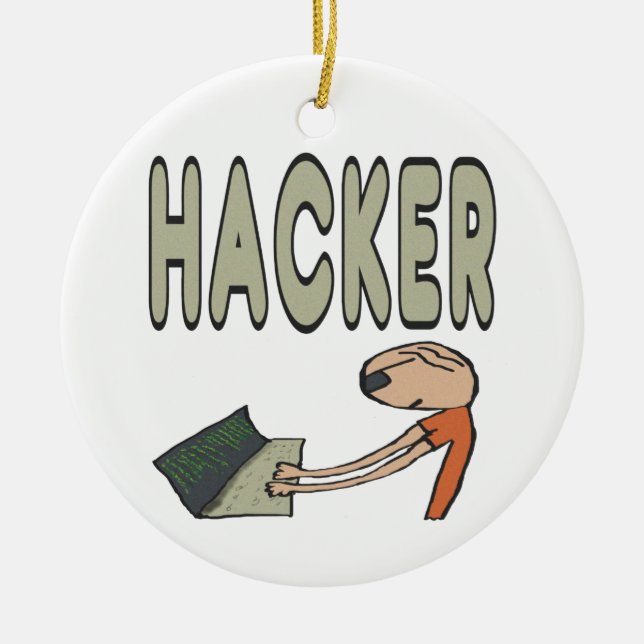 Ornamento De Cerâmica Hacker (Frente)