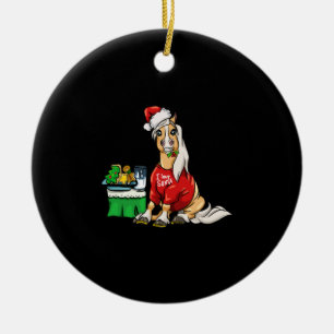 Ornamento De Cerâmica Haflinger Horse Natal Adoro Papais noeis Presentes