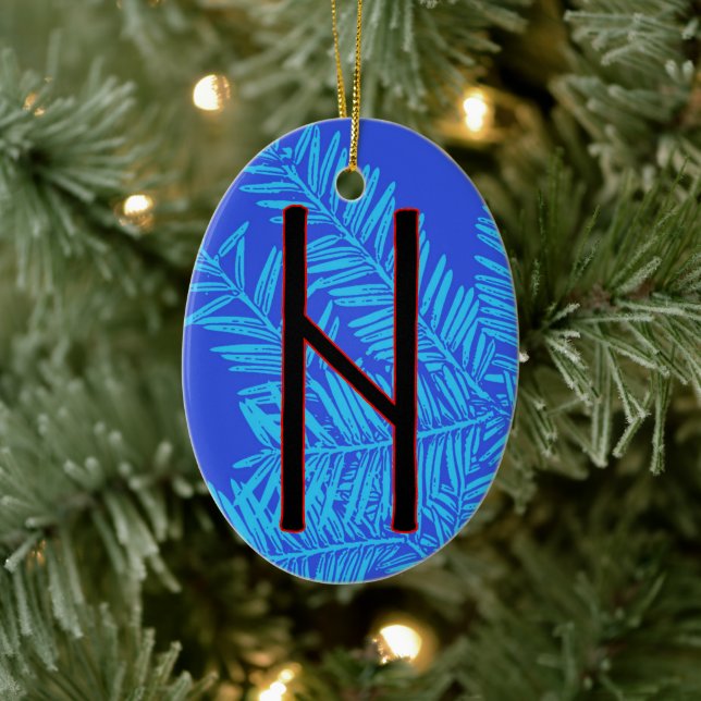 Ornamento De Cerâmica Hagalaz Rune Yule Ornament - Transformação! (Árvore)