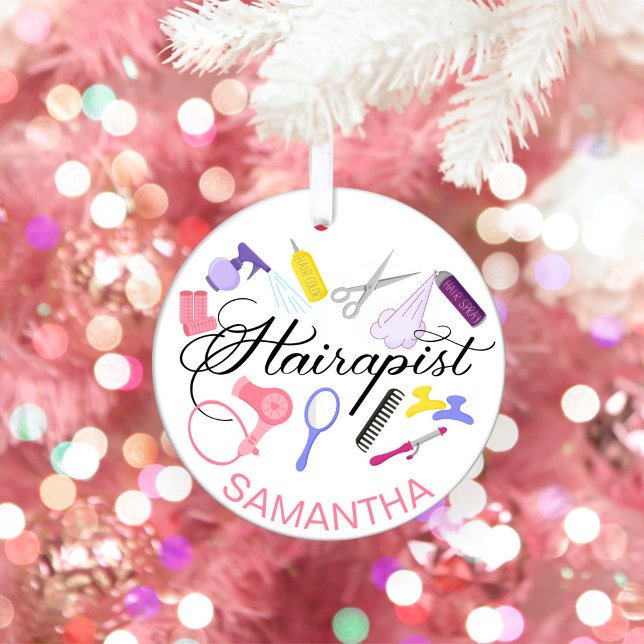 Ornamento De Cerâmica Hairapist Hairdresser Hair Stylist Barber Design (Criador carregado)