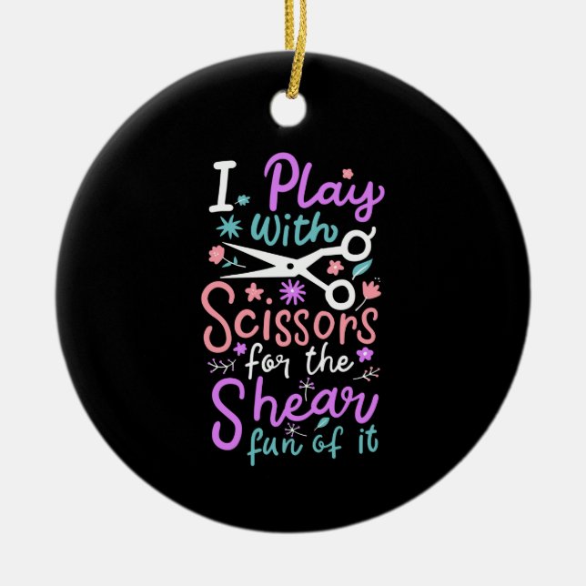 Ornamento De Cerâmica Hairdresser Hairstylist (Frente)