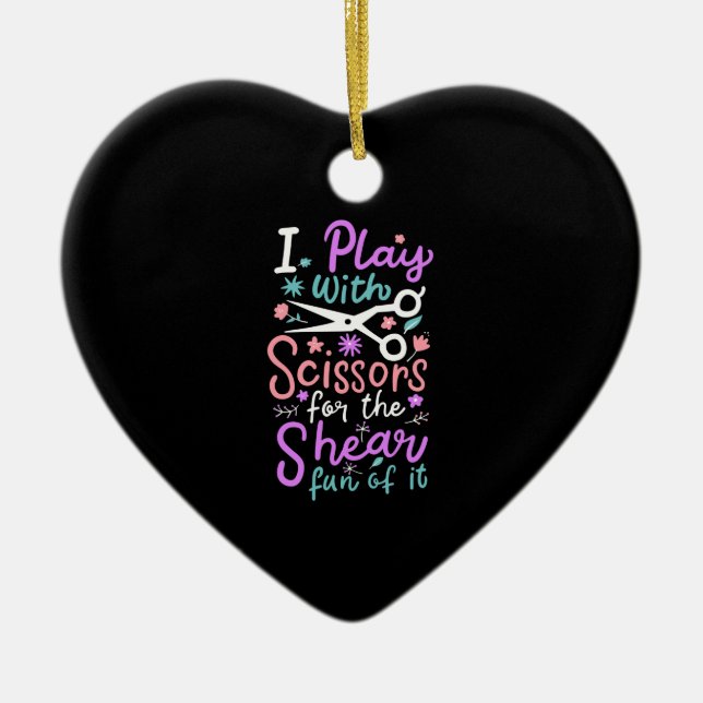 Ornamento De Cerâmica Hairdresser Hairstylist Gift (Frente)