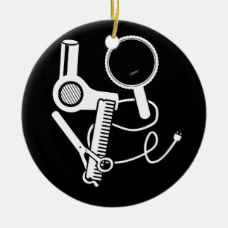 Ornamento De Cerâmica Hairdresser Love Hairdryer Scissors Barber Brussel