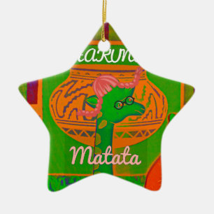 Ornamento De Cerâmica Hakuna Giraffe Art Impressão