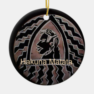 Ornamento De Cerâmica Hakuna Matata Bongo Flavor.