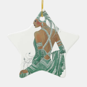 Ornamento De Cerâmica Hakuna Matata Damas indo para Green.png