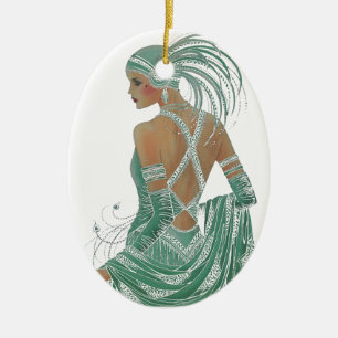 Ornamento De Cerâmica Hakuna Matata Damas indo para Green.png