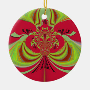 Ornamento De Cerâmica Hakuna Matata design amarelo-vermelho