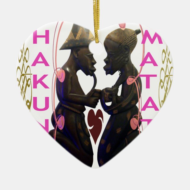 Ornamento De Cerâmica Hakuna Matata Hakunamatata (Frente)