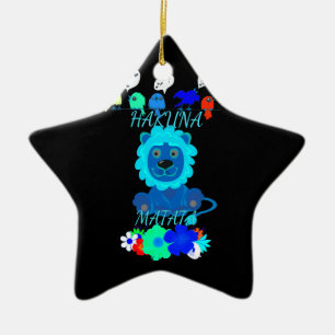 Ornamento De Cerâmica Hakuna Matata Hakunamatata bebê leão king.png