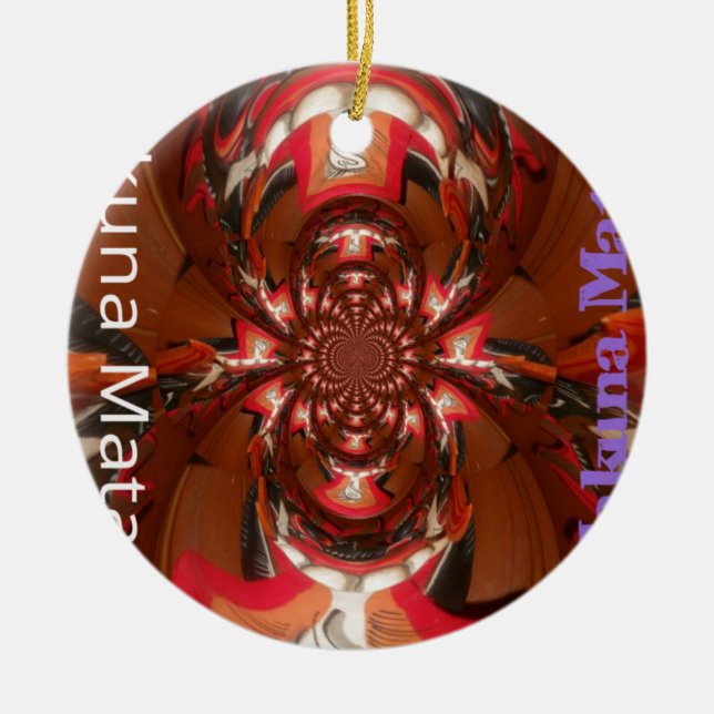 Ornamento De Cerâmica Hakuna Matata Halloween Mask Kaleidoscope Abstrato (Frente)
