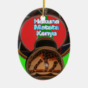 Ornamento De Cerâmica Hakuna Matata Kenya Art Impressão