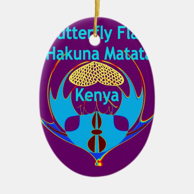 Ornamento De Cerâmica "Hakuna Matata Kenya" Impressão/Gráfico de Arte po (Frente)