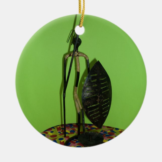 Ornamento De Cerâmica Hakuna Matata Kenya Maasai.JPG (Frente)