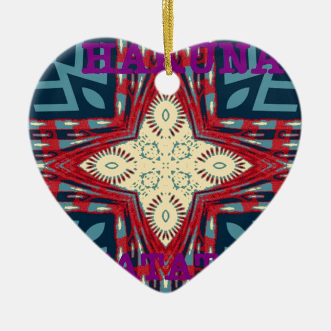 Ornamento De Cerâmica Hakuna Matata Text Hope Abstrato (Frente)