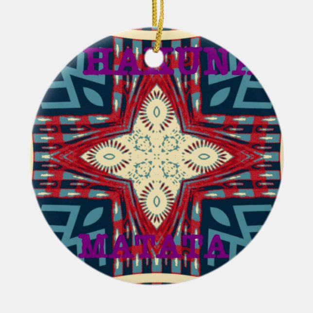 Ornamento De Cerâmica Hakuna Matata Text Hope Abstrato (Frente)