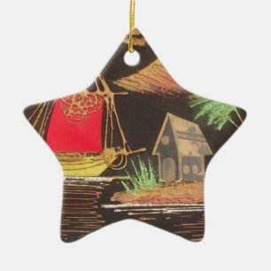 Ornamento De Cerâmica Hakunamatata Trendy Vintage Navio Safari Night