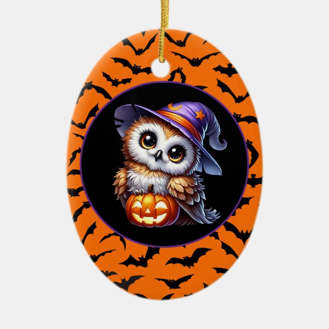 Ornamento De Cerâmica Halloween (Frente)