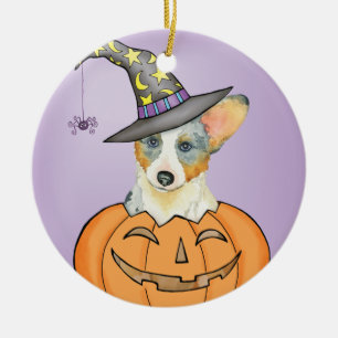 Ornamento De Cerâmica Halloween Cardigan Welsh Corgi