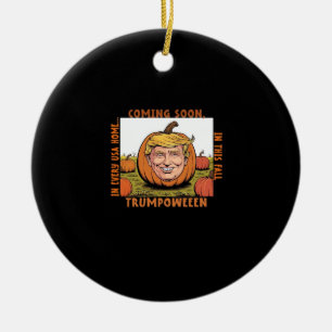 Ornamento De Cerâmica Halloween - Clássico da Eleição de Trumpkin