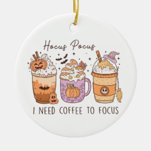 Ornamento De Cerâmica Halloween e Café