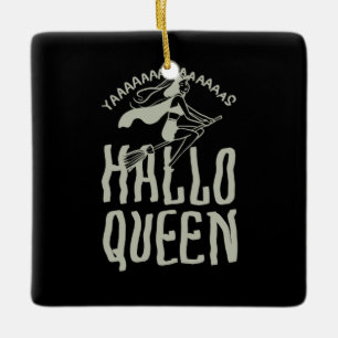 Ornamento De Cerâmica Halloween Hallo Queen