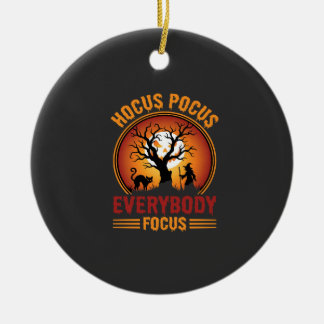 Ornamento De Cerâmica Halloween Hocus Pocus Everybody Focus Witch Tree