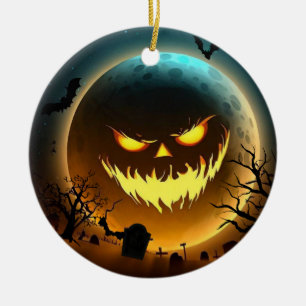 Ornamento De Cerâmica Halloween/lua/abóbora