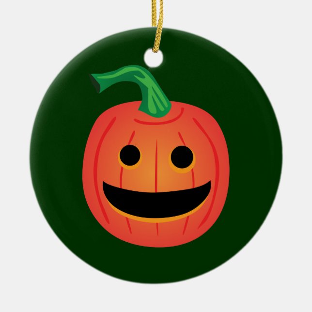 Ornamento De Cerâmica Halloween Pumpkin (Frente)