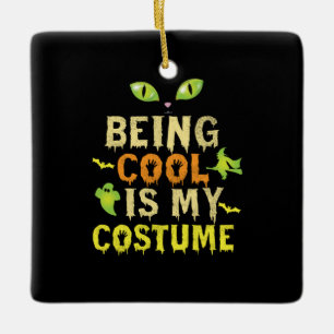 Ornamento De Cerâmica Halloween Ser Legal É Meu Figurino Aniversário