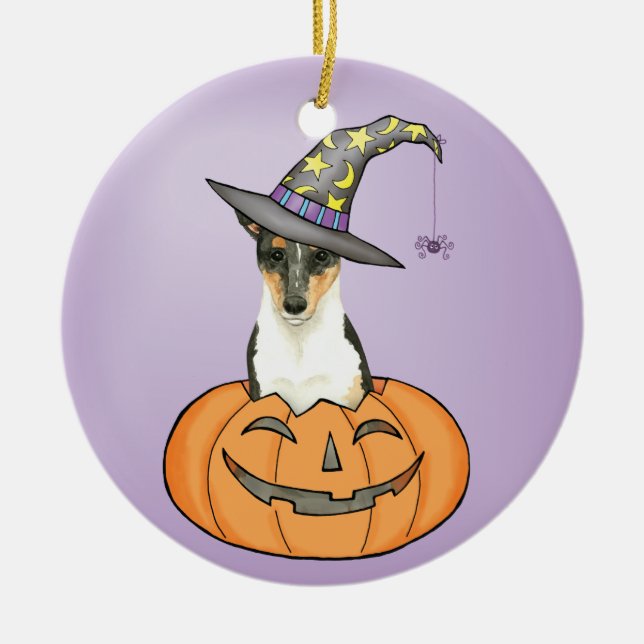 Ornamento De Cerâmica Halloween Smooth Collie (Frente)