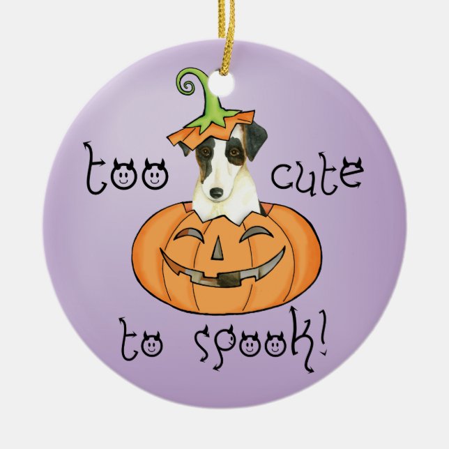 Ornamento De Cerâmica Halloween Smooth Fox Terrier (Frente)