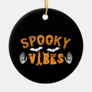 Ornamento De Cerâmica Halloween Spooky Vibes Aniversário