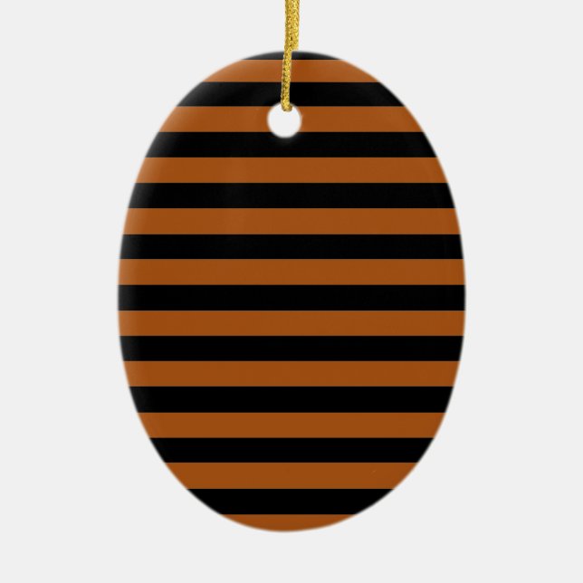 Ornamento De Cerâmica Halloween Stripes (Frente)
