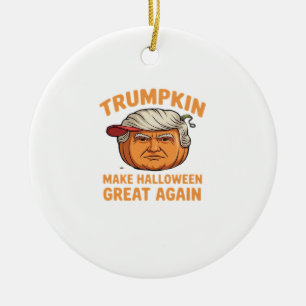 Ornamento De Cerâmica Halloween Trumpkin - Paródia assustadora citação p