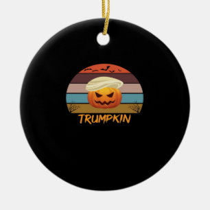 Ornamento De Cerâmica Halloween Trumpkin Vintage Us