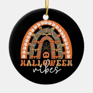 Ornamento De Cerâmica Halloween Vibes Boho Rainbow Fall Spooky