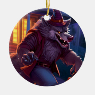 Ornamento De Cerâmica Halloween/werewolf/outono/outono