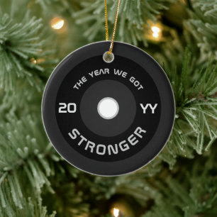 Ornamento De Cerâmica Halterofilismo haltere fitness feriado