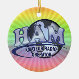 Ornamento De Cerâmica HAM WORLD LOGO Rádio Amador