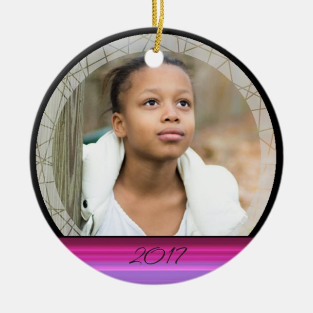 Ornamento De Cerâmica HAMbWG - Ornament redondo - Fuschia (Frente)