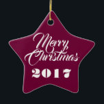 Ornamento De Cerâmica HAMbWG - Ornament - Star - Personalizável<br><div class="desc">HAMbWG - Estrela do Ornamento - Personalizável - Não se esqueça de personalizar frente e verso. O ornamento pode ser qualquer cor,  mas escolhemos Burgundy!</div>