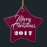 Ornamento De Cerâmica HAMbWG - Ornament - Star - Personalizável<br><div class="desc">HAMbWG - Estrela do Ornamento - Personalizável - Não se esqueça de personalizar frente e verso. O ornamento pode ser qualquer cor,  mas escolhemos Burgundy!</div>