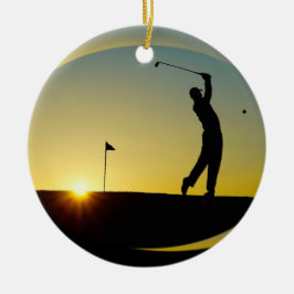 Ornamento De Cerâmica HAMbyWG - Sunset - Golfer